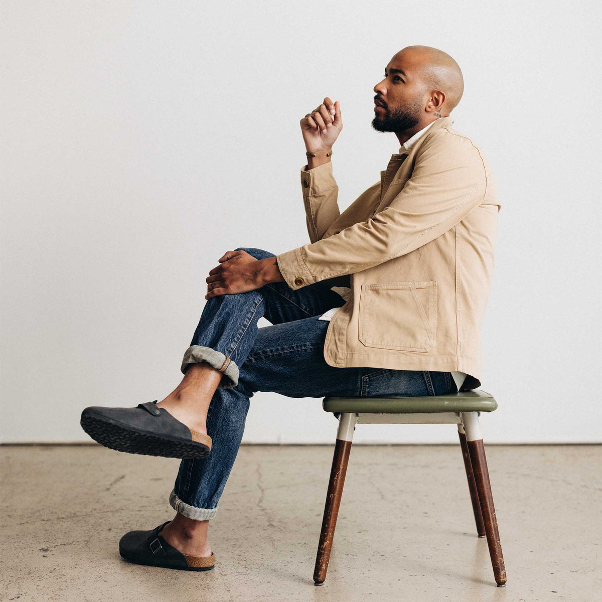 The Ojai Jacket in Organic Light Khaki Foundation Twill