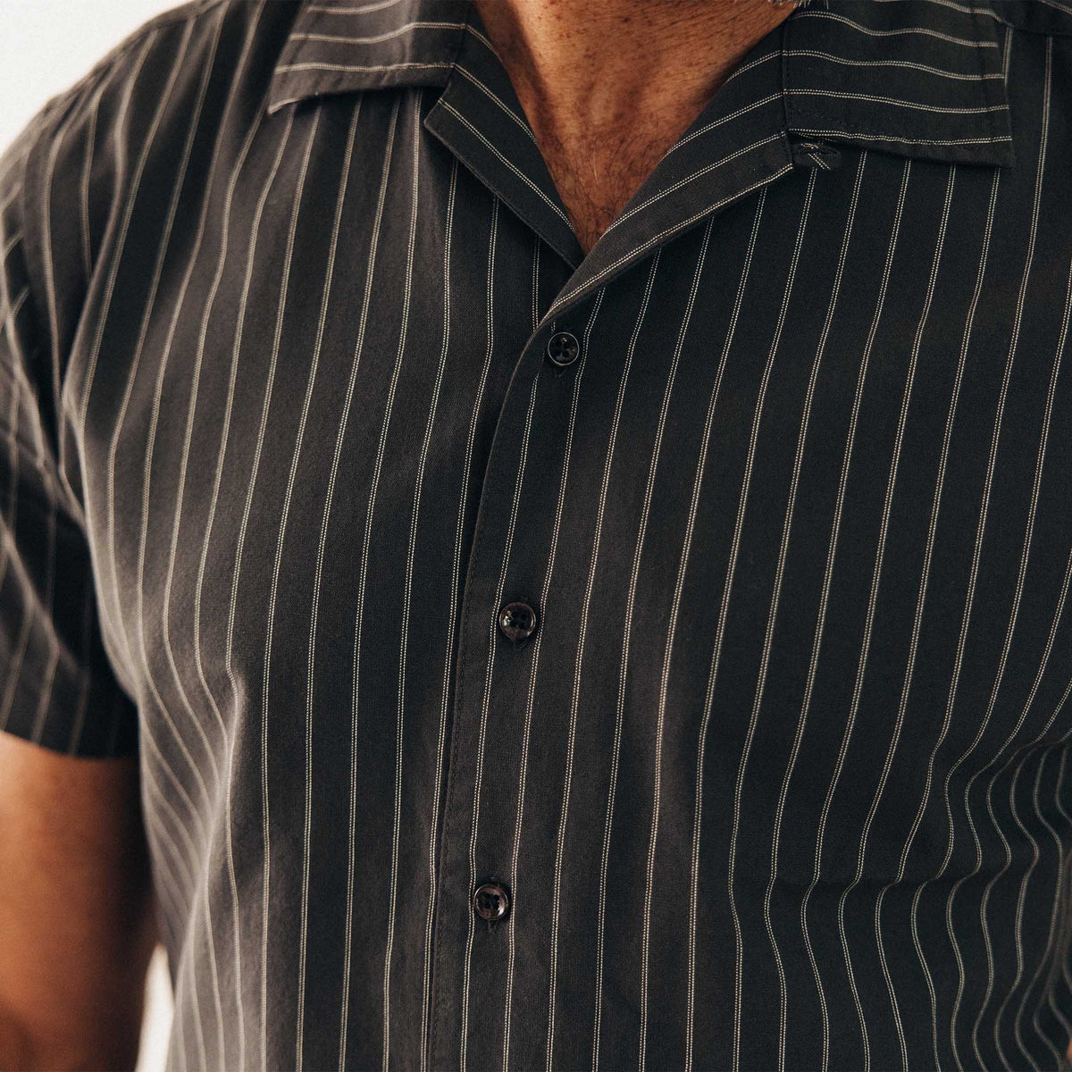 The Short Sleeve Davis Shirt in Kelp Stripe