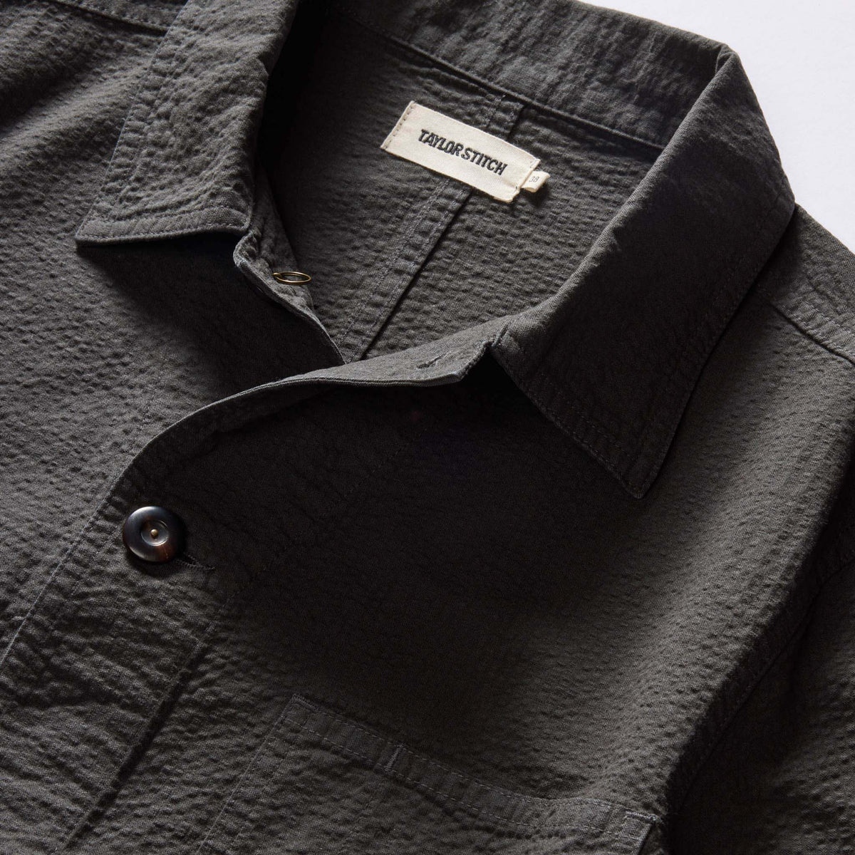 The Ojai Jacket in Faded Black Seersucker