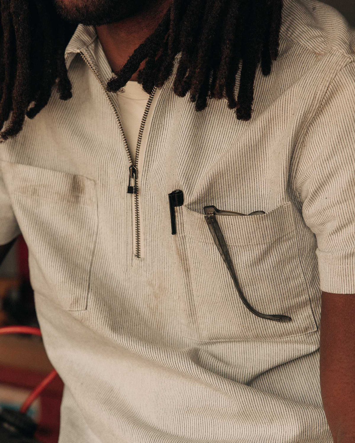 The Exhaust Shirt in Natural Stripe