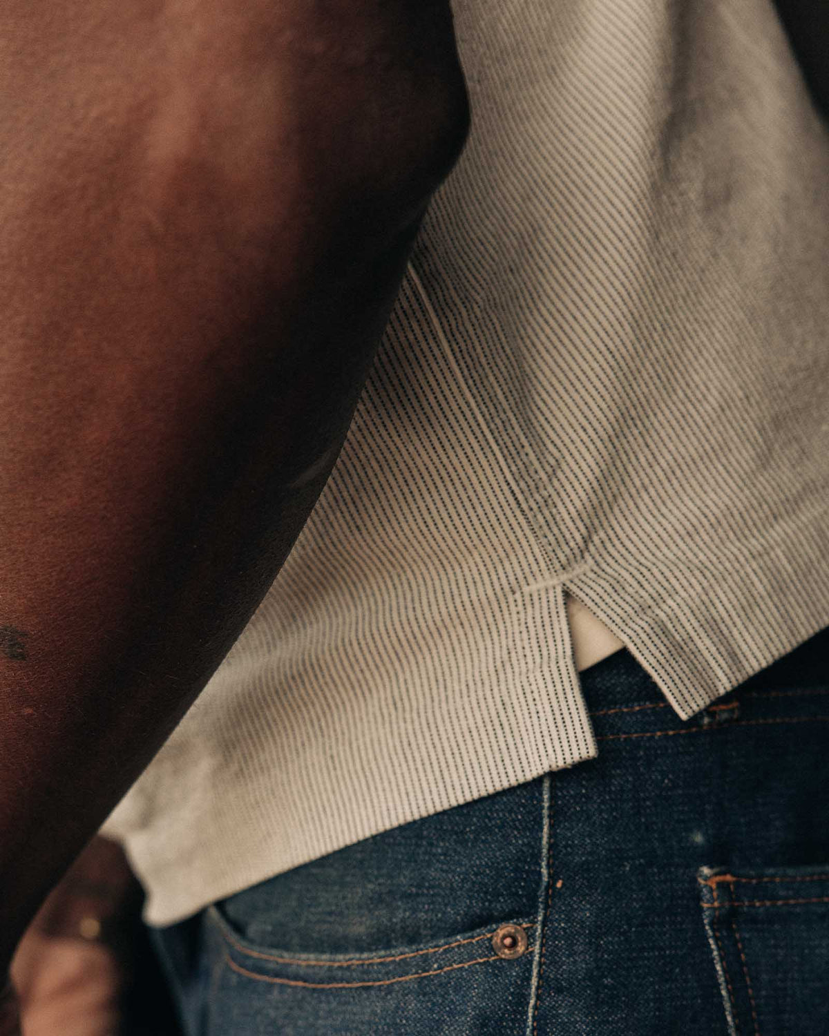 The Exhaust Shirt in Natural Stripe