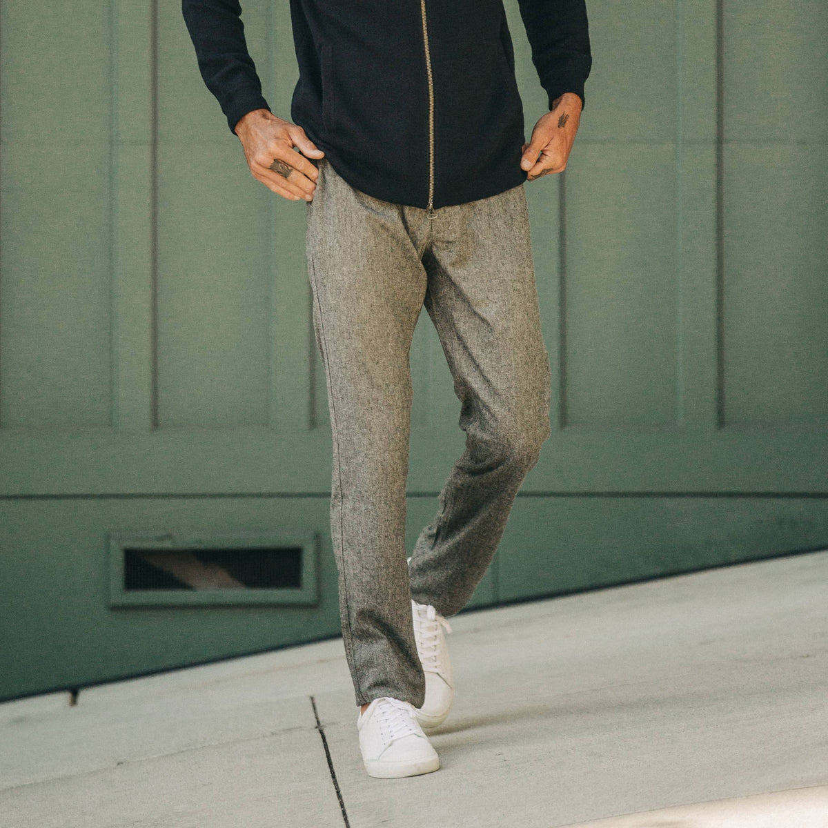 The Carmel Pant in Charcoal Birdseye Wool