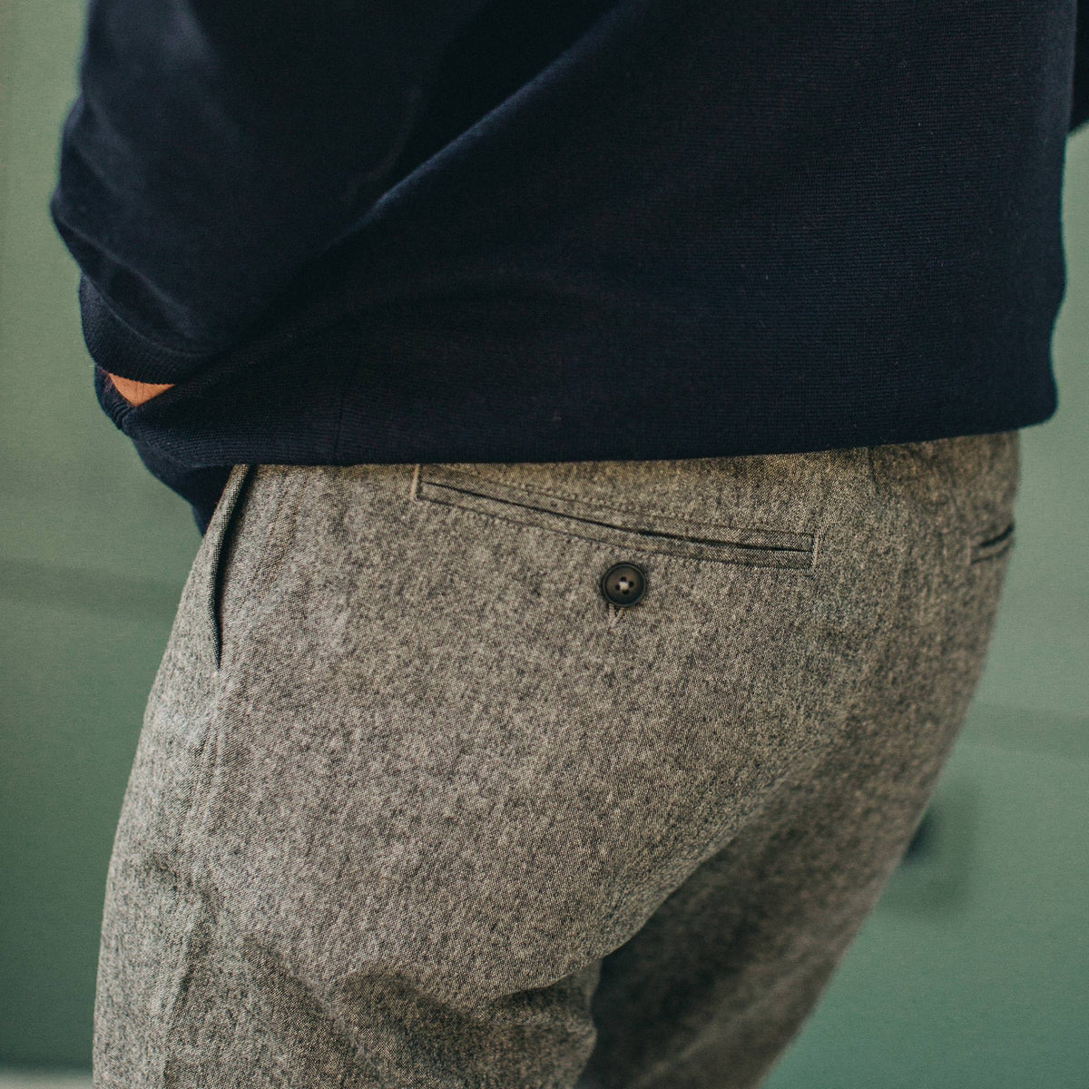 The Carmel Pant in Charcoal Birdseye Wool