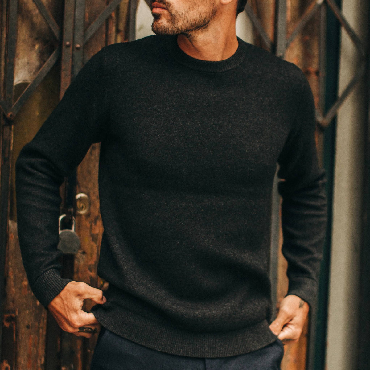 The Double Knit Sweater in Charcoal