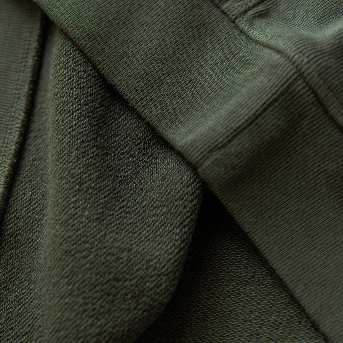 The Fillmore Crewneck in Dark Olive Terry
