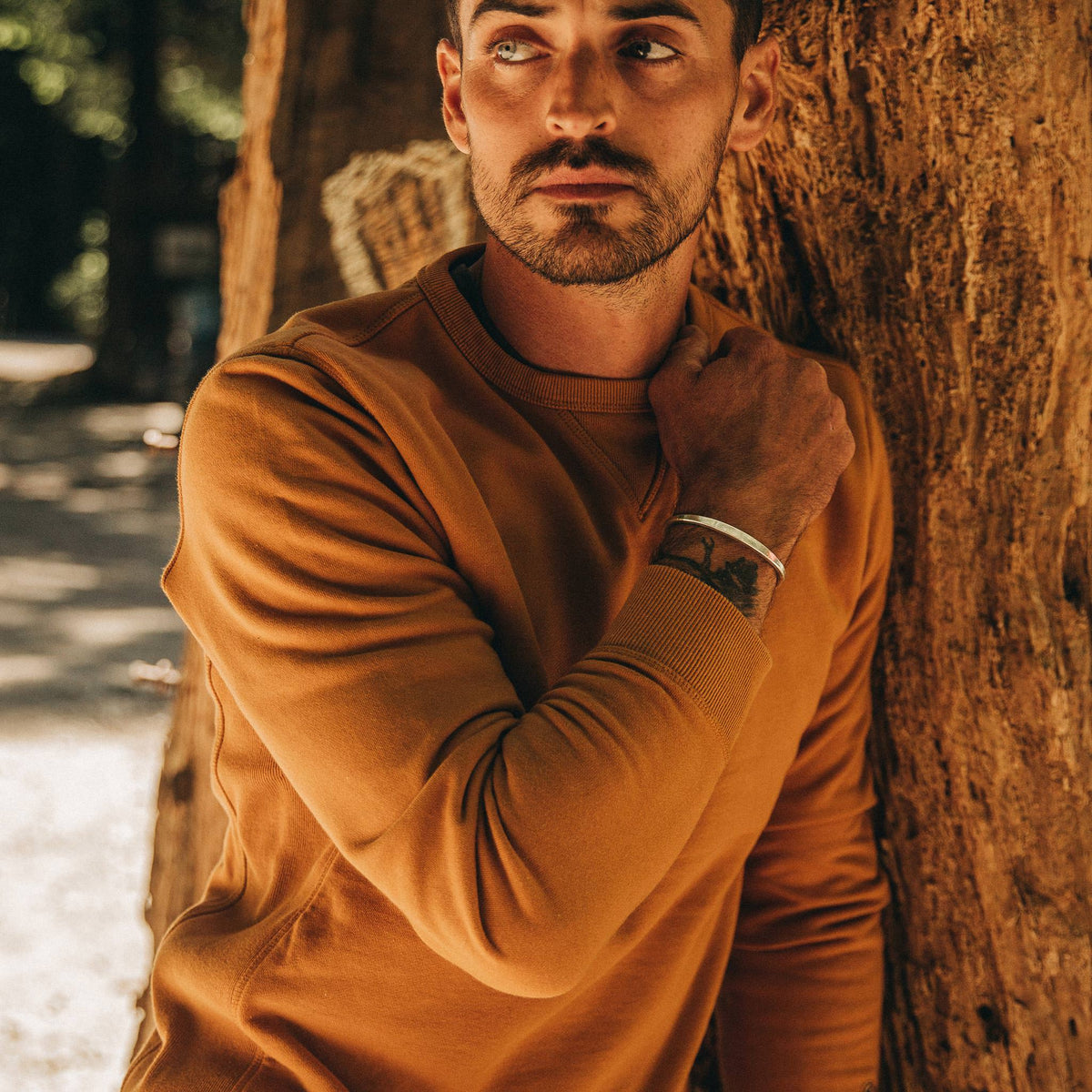 The Fillmore Crewneck in Saffron Terry