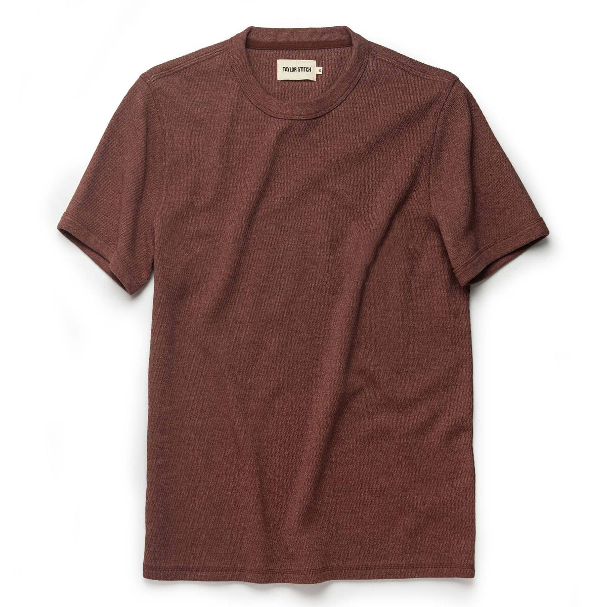 The Heavy Bag Waffle Short Sleeve in Burgundy