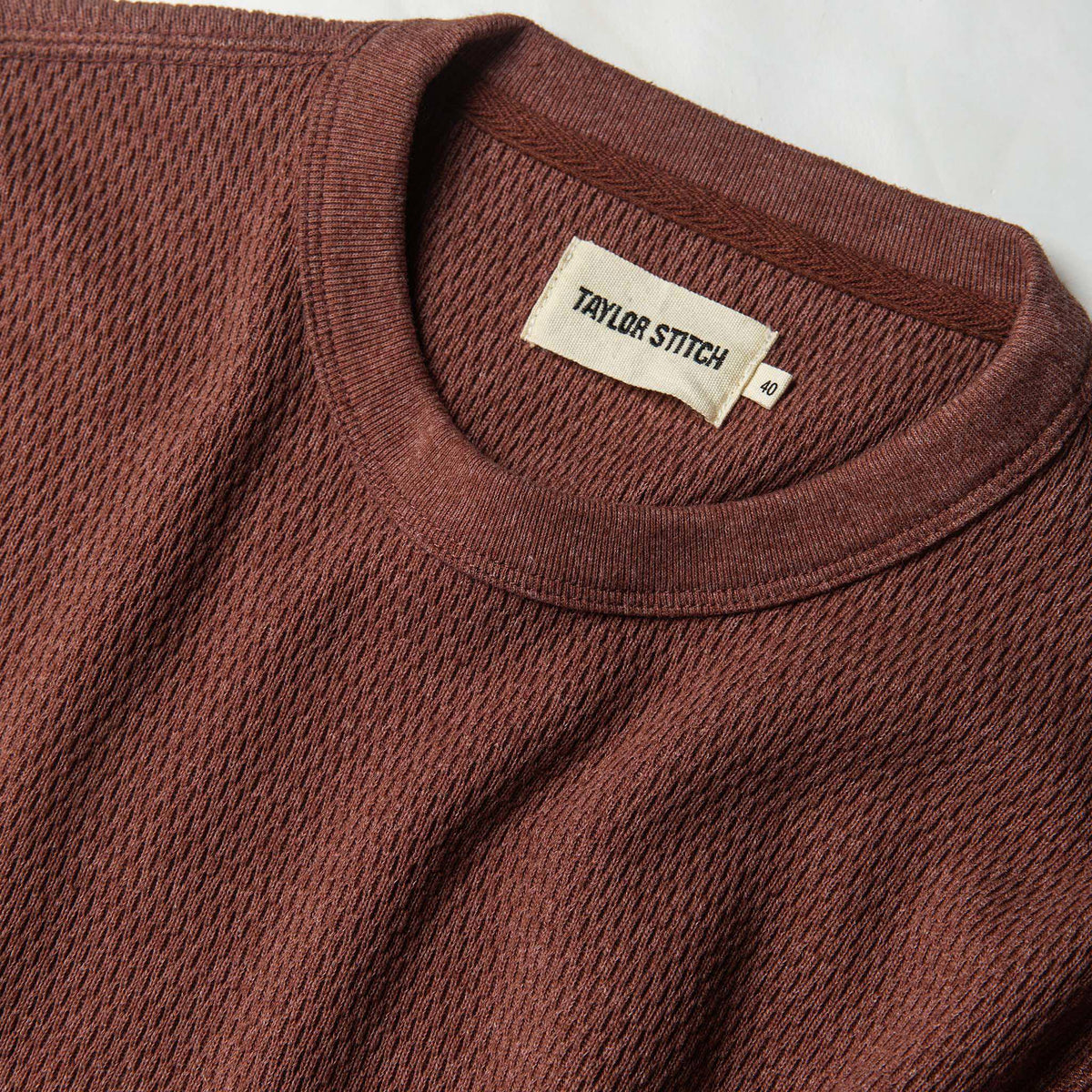 The Heavy Bag Waffle Short Sleeve in Burgundy