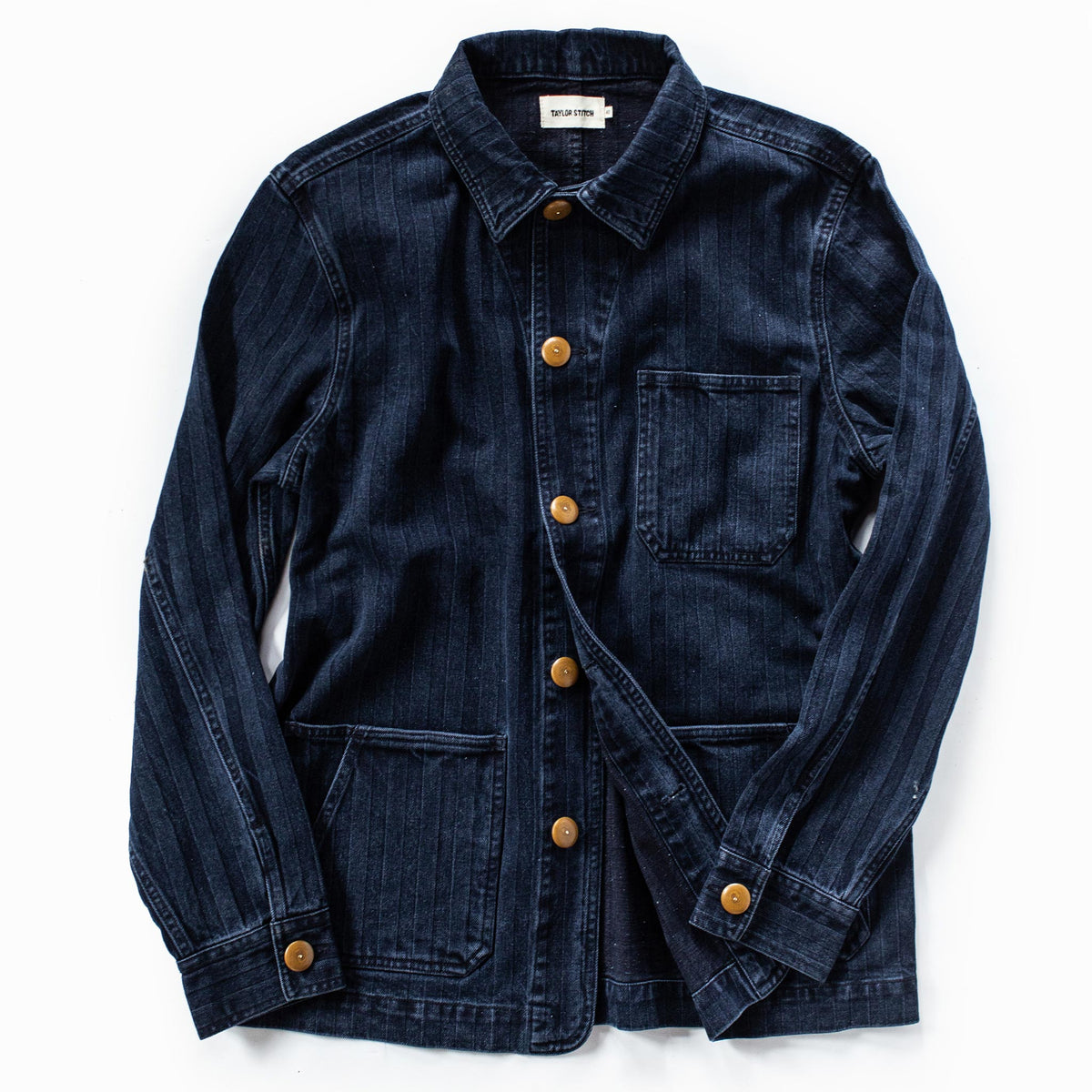 The Ojai Jacket in Washed Indigo Herringbone