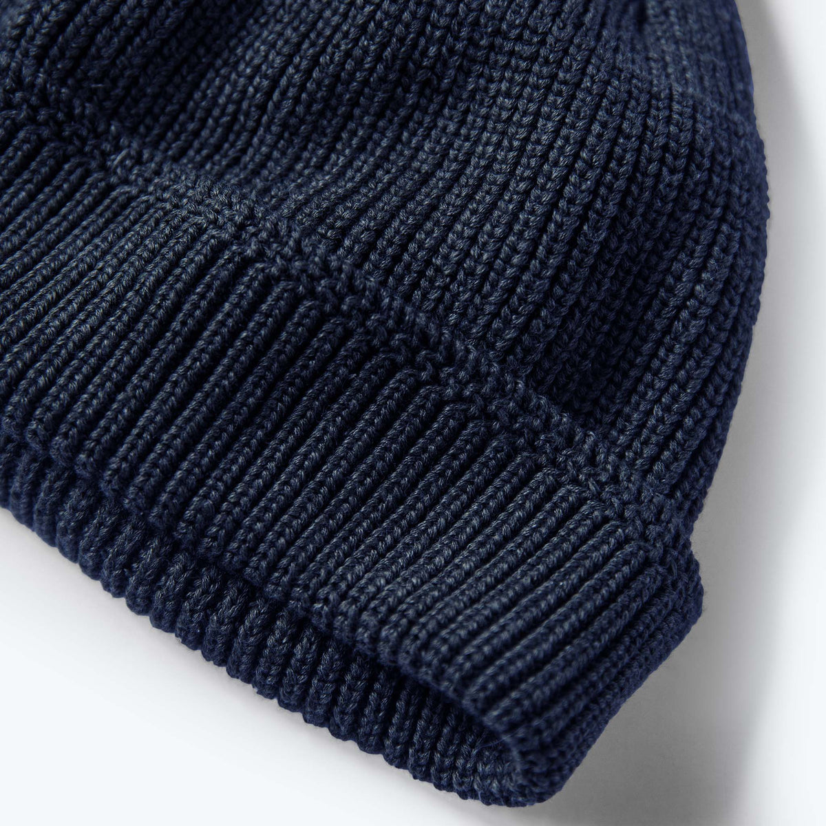 The Rib Beanie in Navy Heather
