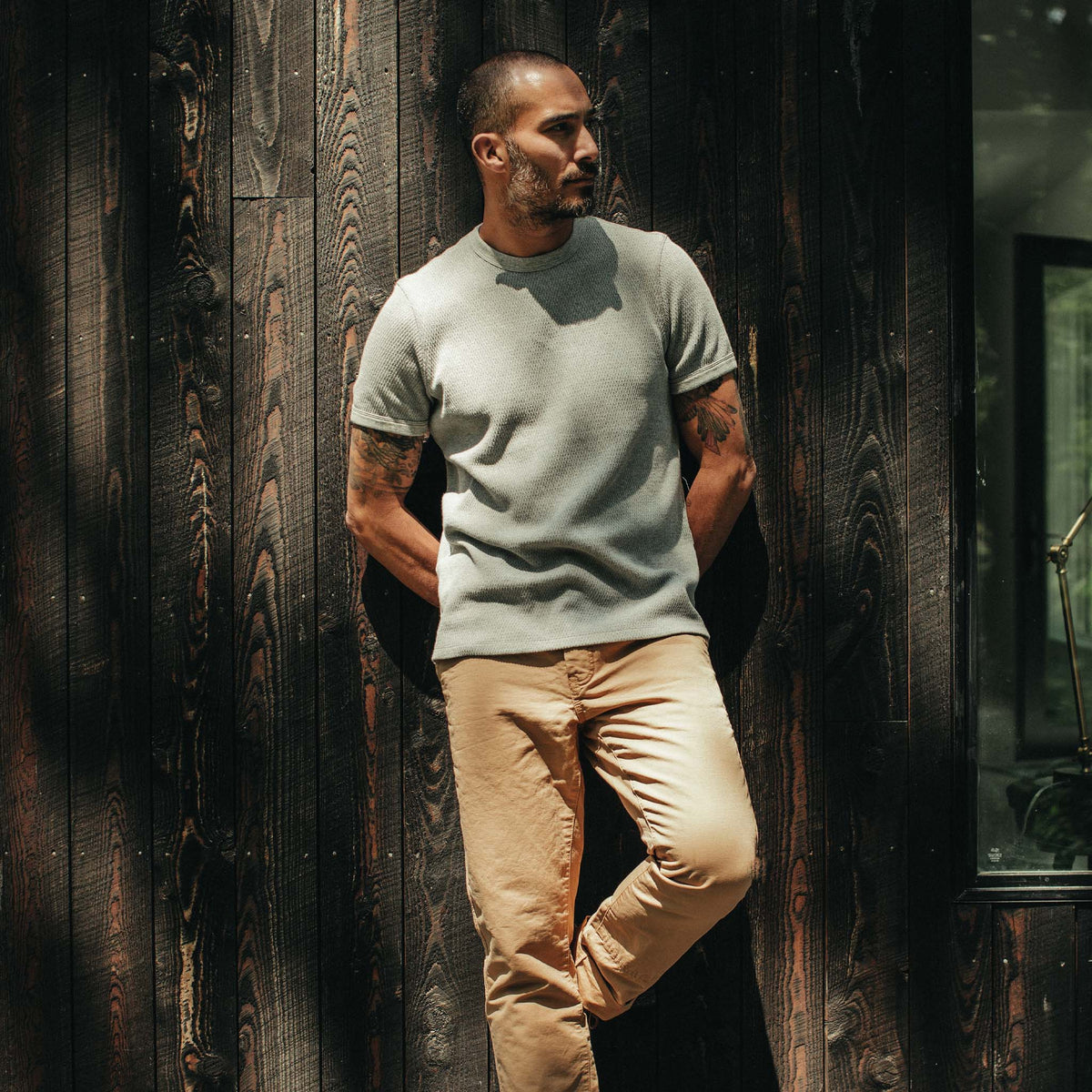 The Heavy Bag Waffle Short Sleeve in Aluminum
