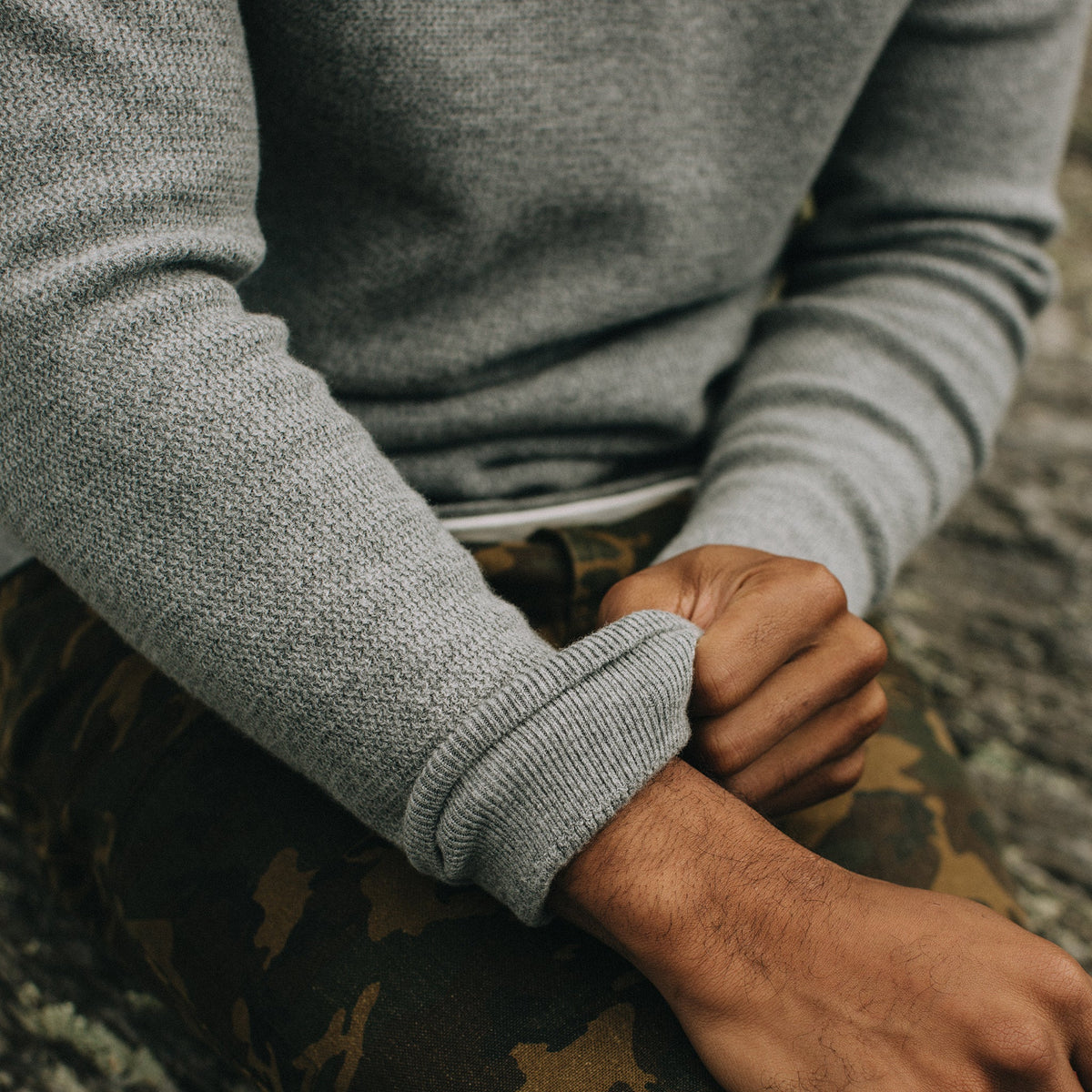 The Hudson Sweater in Heather Grey