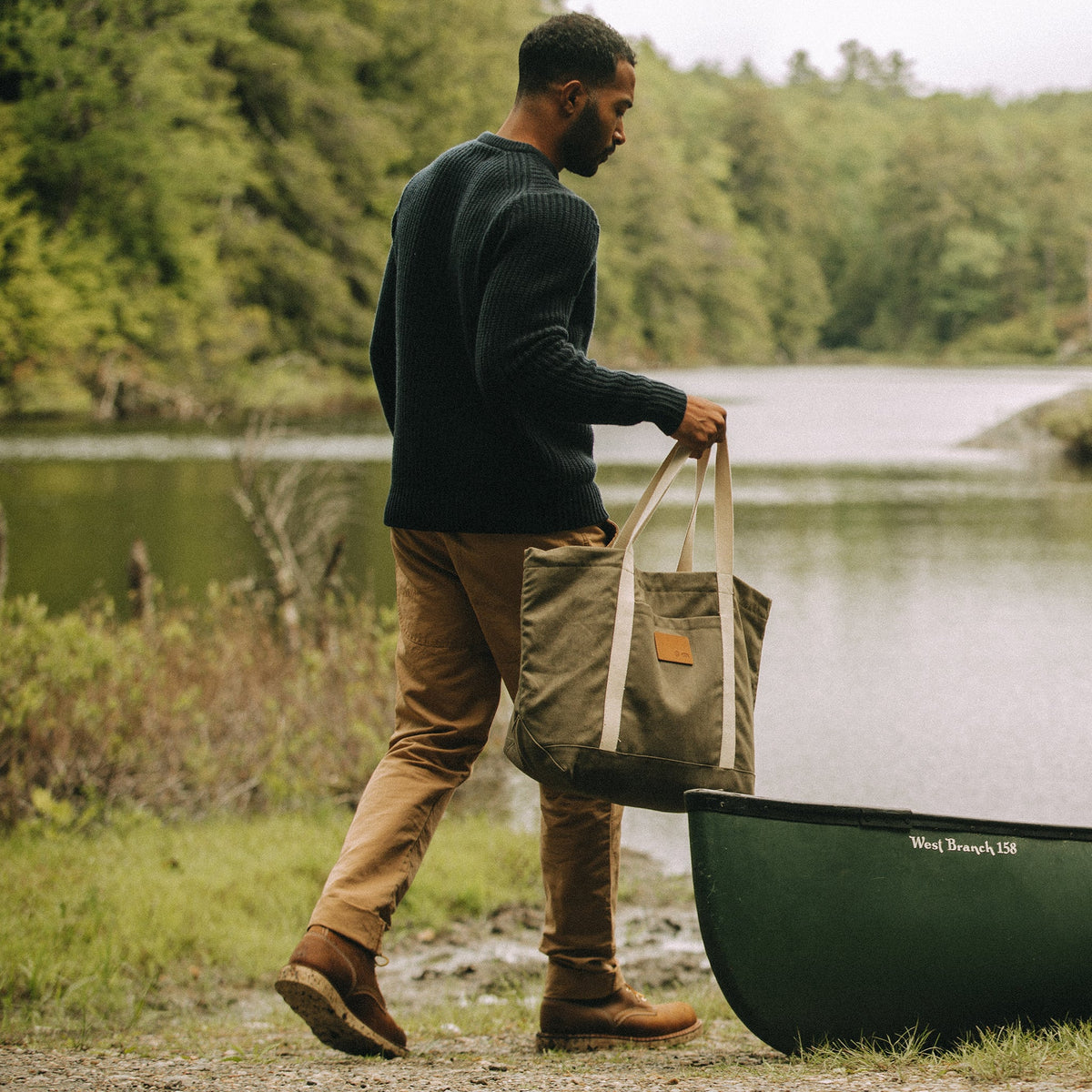 The Market Tote in Stone Boss Duck