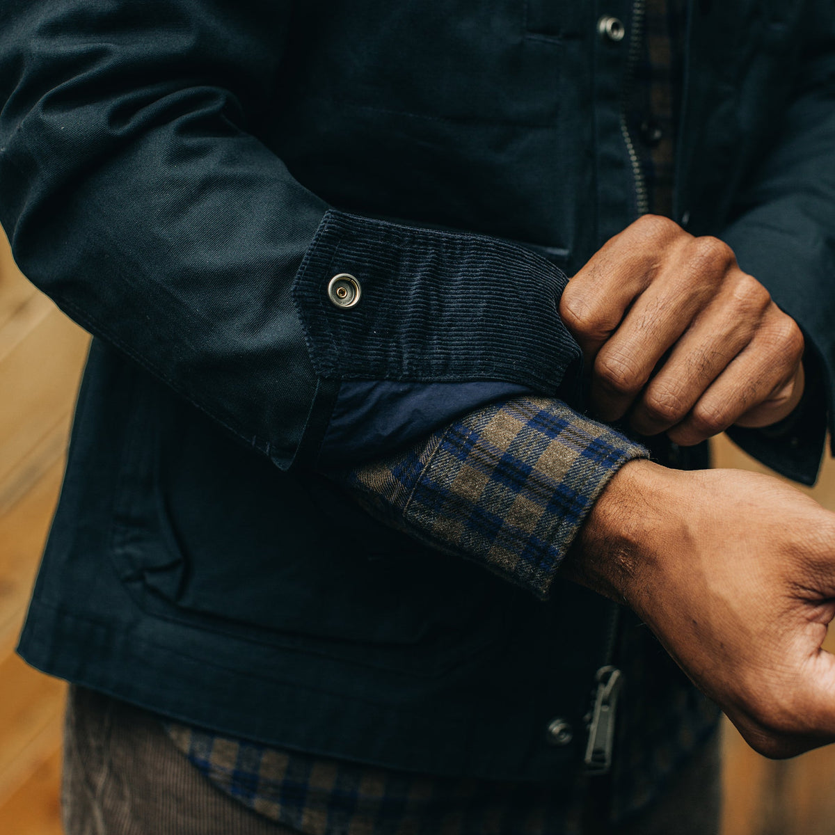 The Pathfinder Jacket in Navy Dry Wax