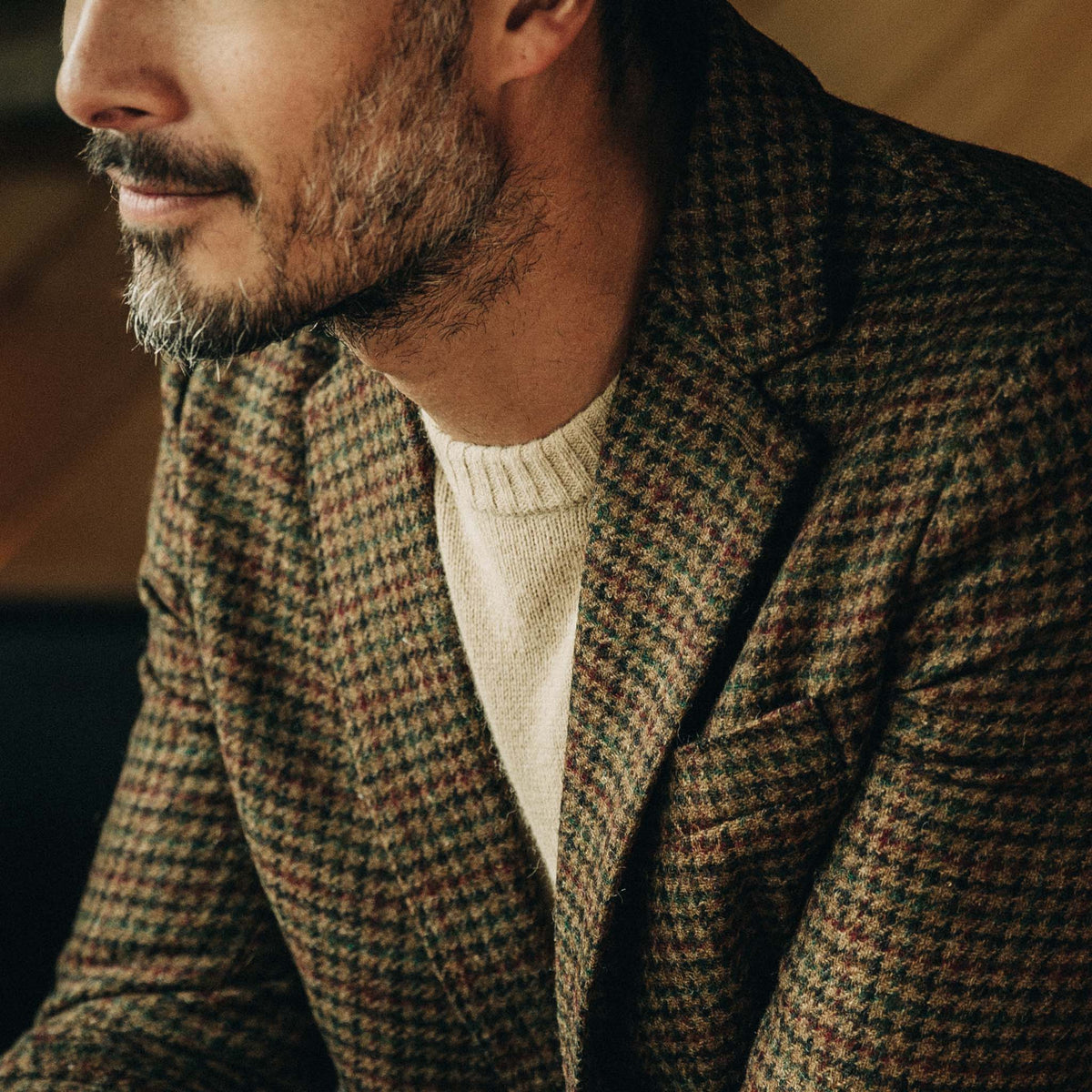 The Sheffield Sportcoat in Tan Gun Check