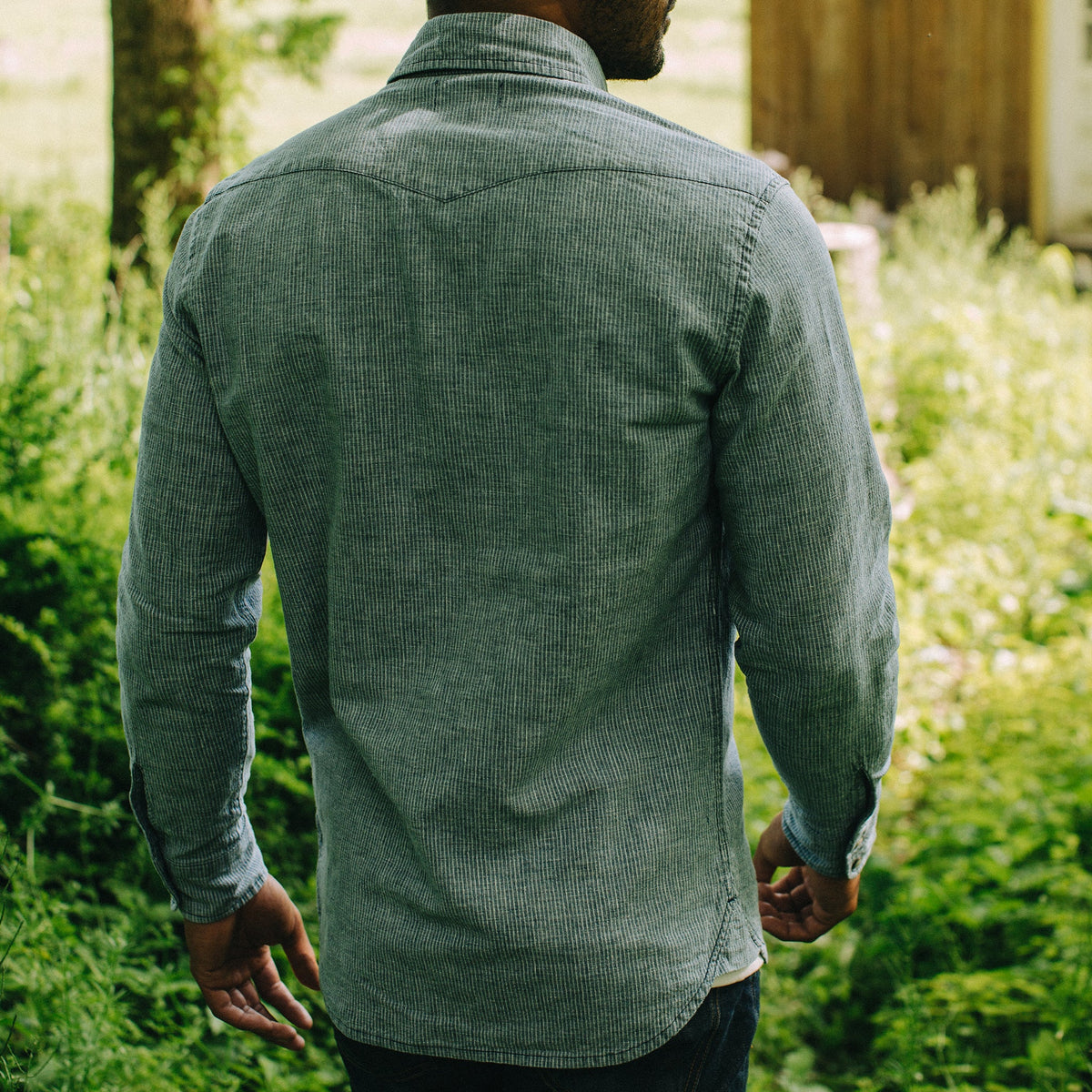 The Western Shirt in Indigo Stripe