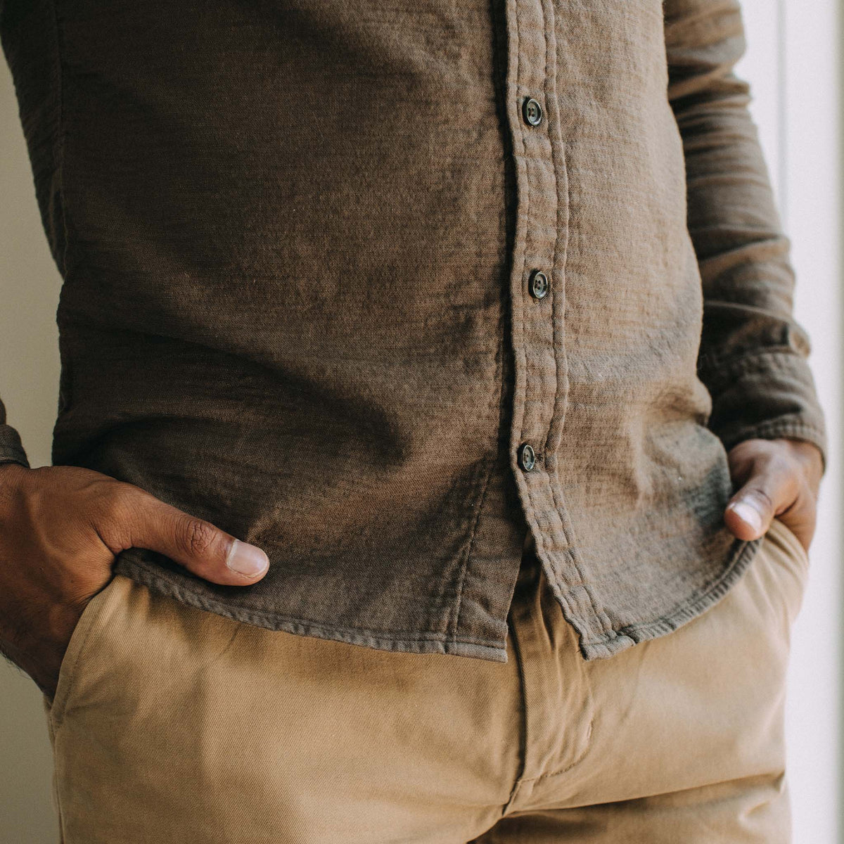 The Utility Shirt in Walnut Double Cloth