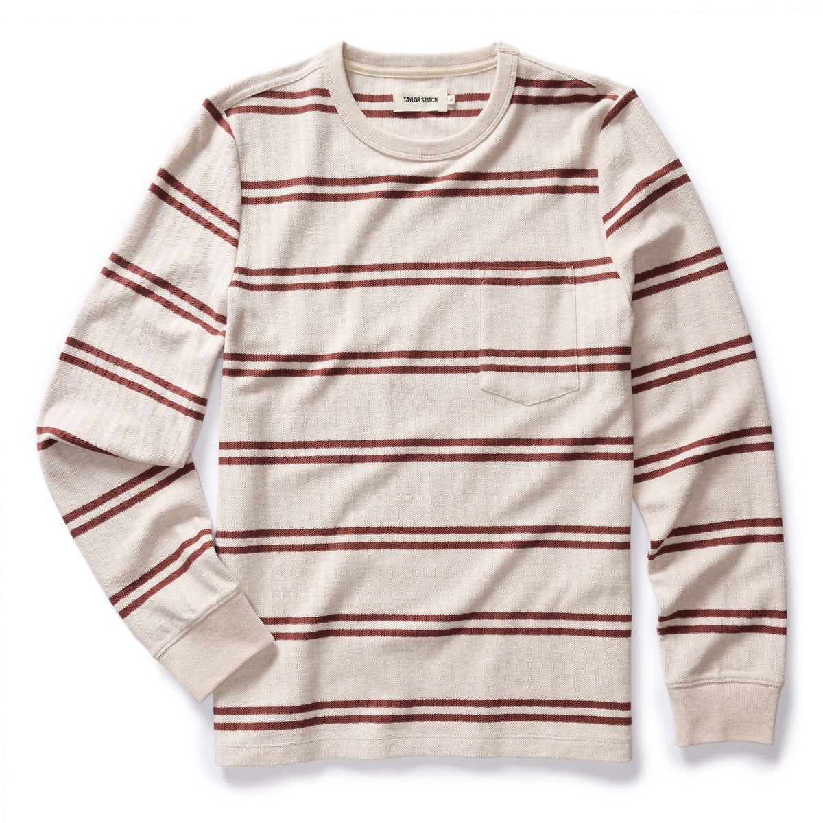 The Colton Crew in Oat Heathered Stripe