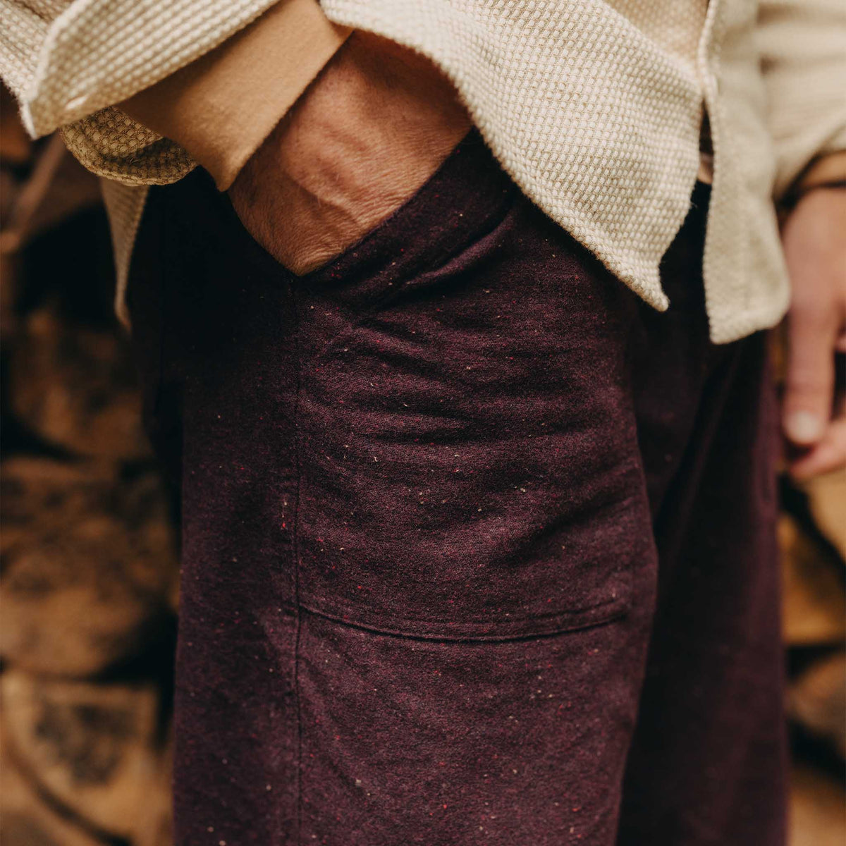 The Breakwater Pant in Nutmeg Donegal