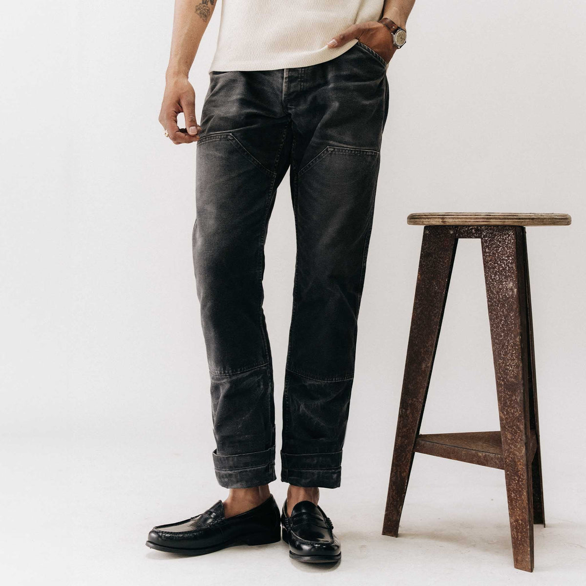 The Good Acre Chore Pant in Black Canvas