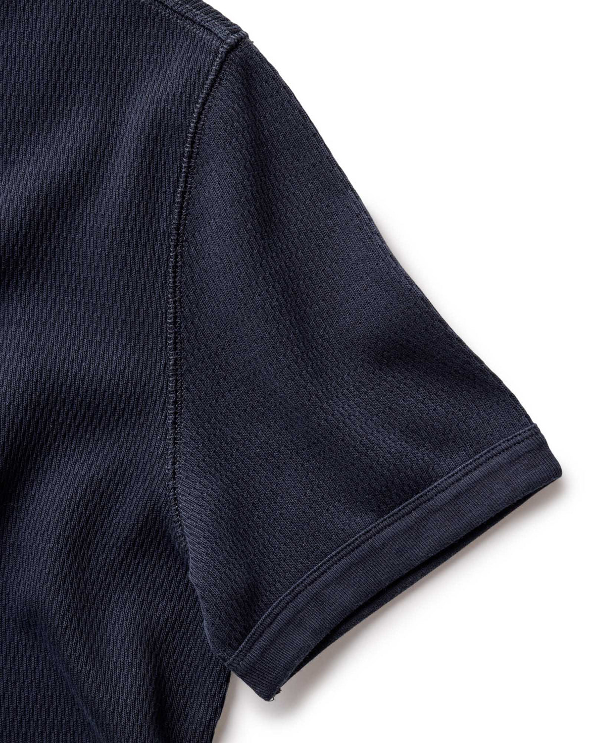 The Organic Cotton Short Sleeve Crew in Dark Navy Waffle