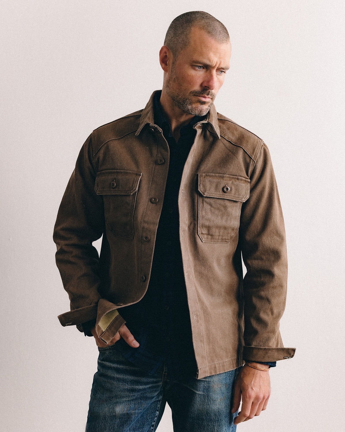 The Shop Shirt in Aged Penny Chipped Canvas