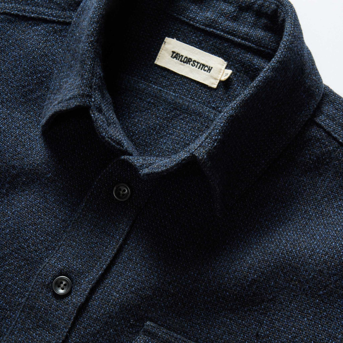 The Ledge Shirt in Dark Navy Linen Tweed