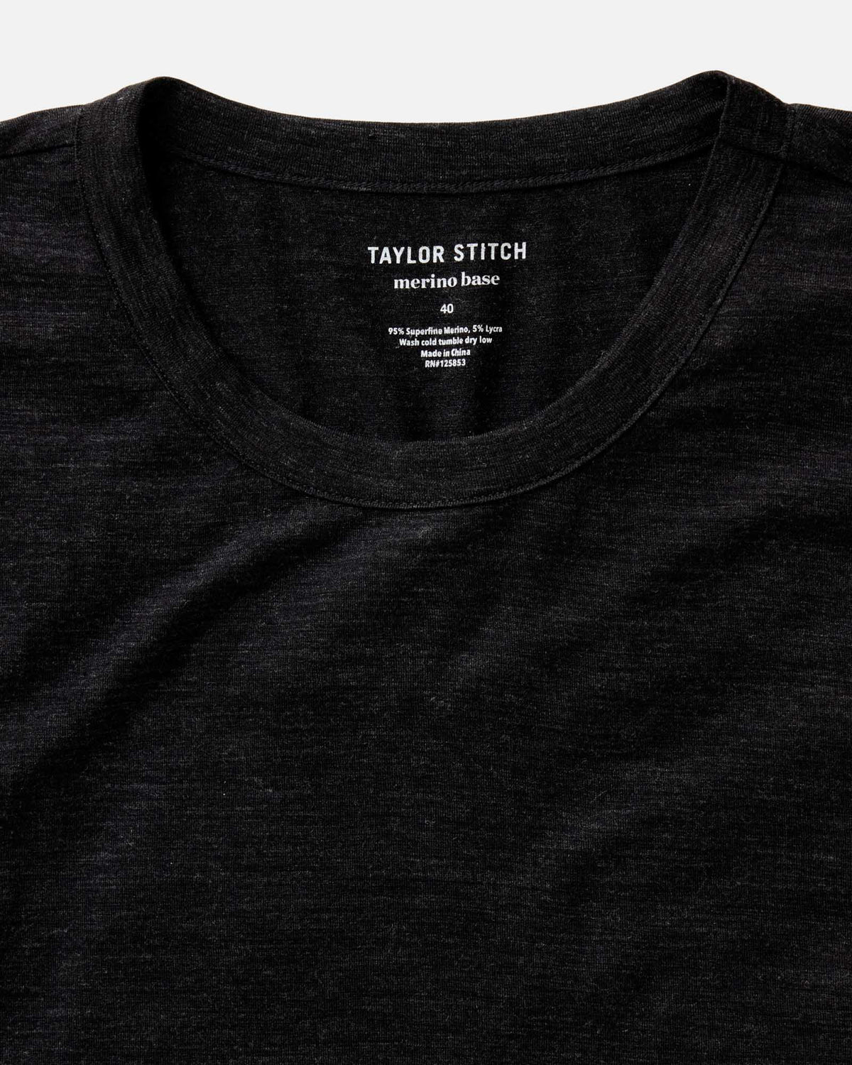 The Merino Long Sleeve Tee in Heather Black
