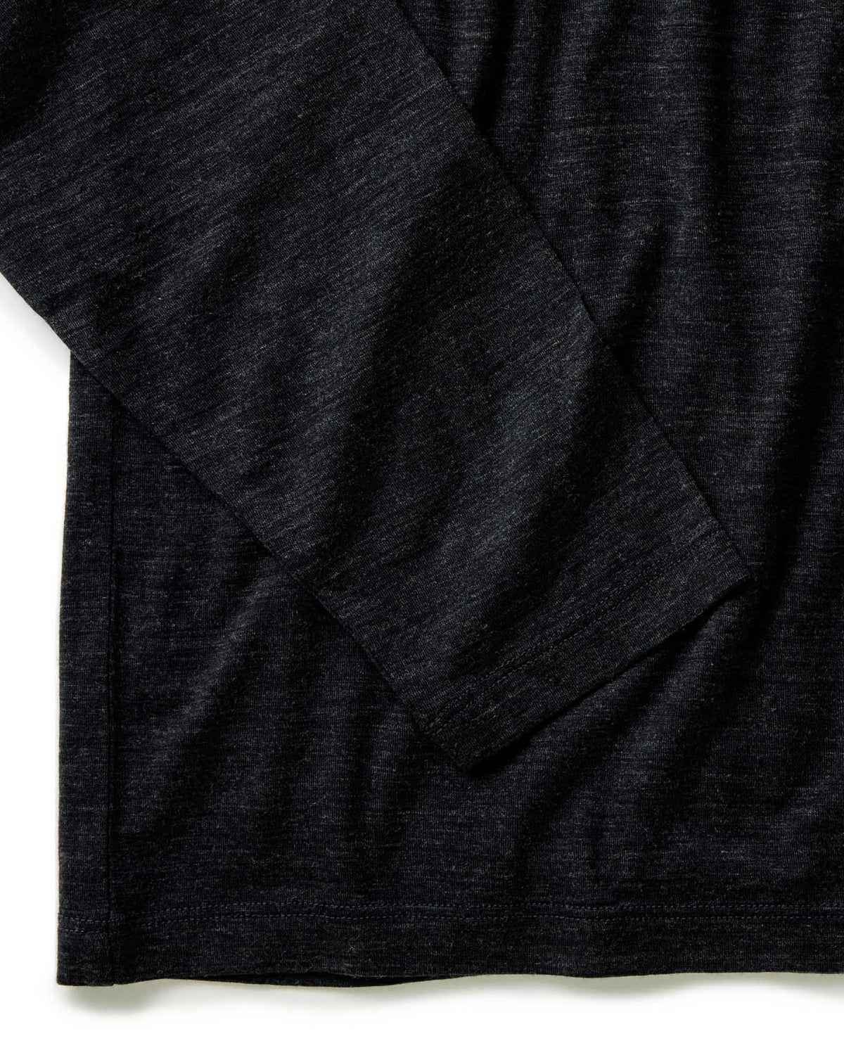The Merino Long Sleeve Tee in Heather Black