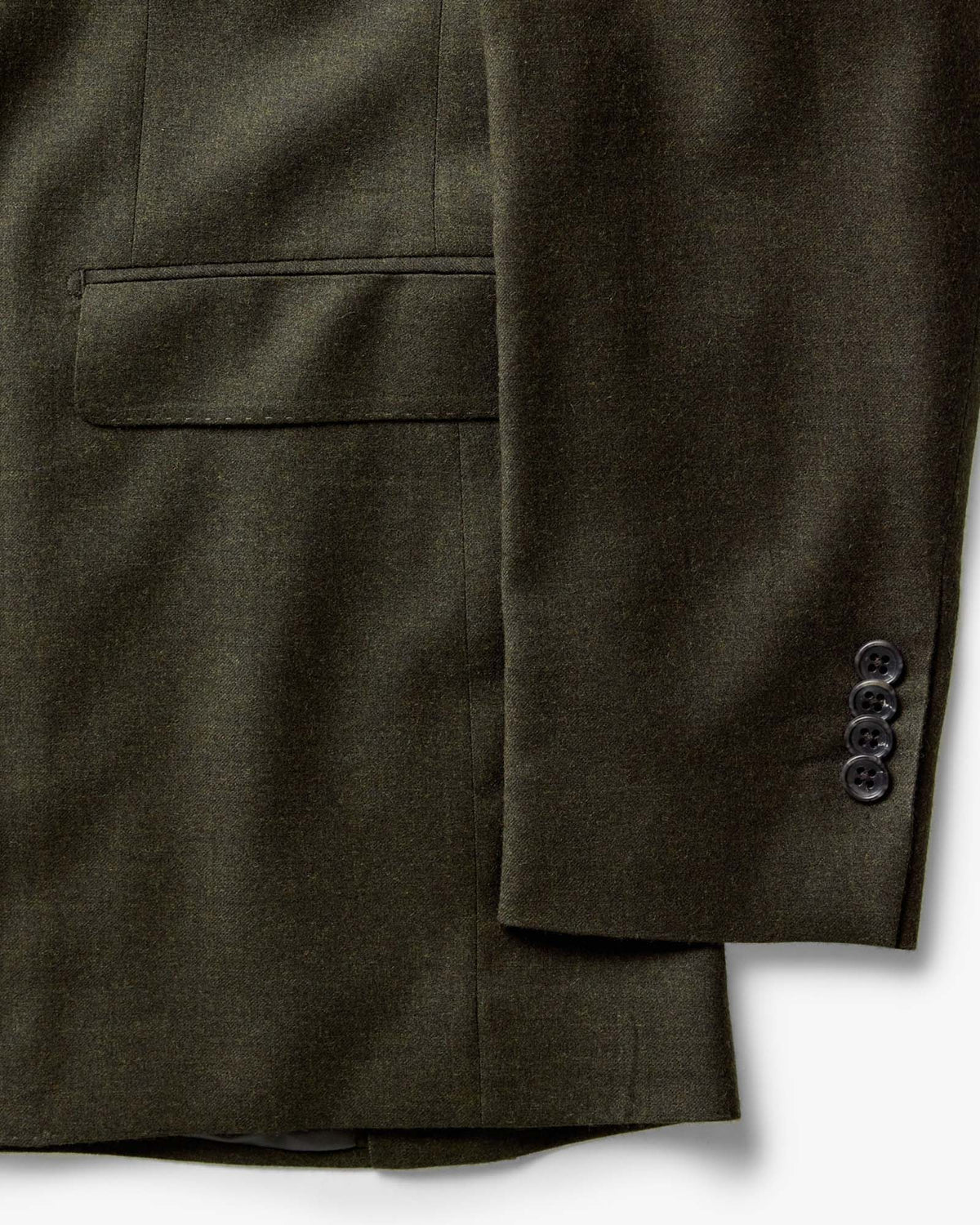 The Stevens Sportcoat in Black Olive Wool Flannel
