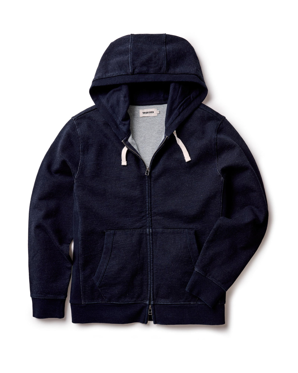 The Apres Zip Hoodie in Rinsed Indigo Terry
