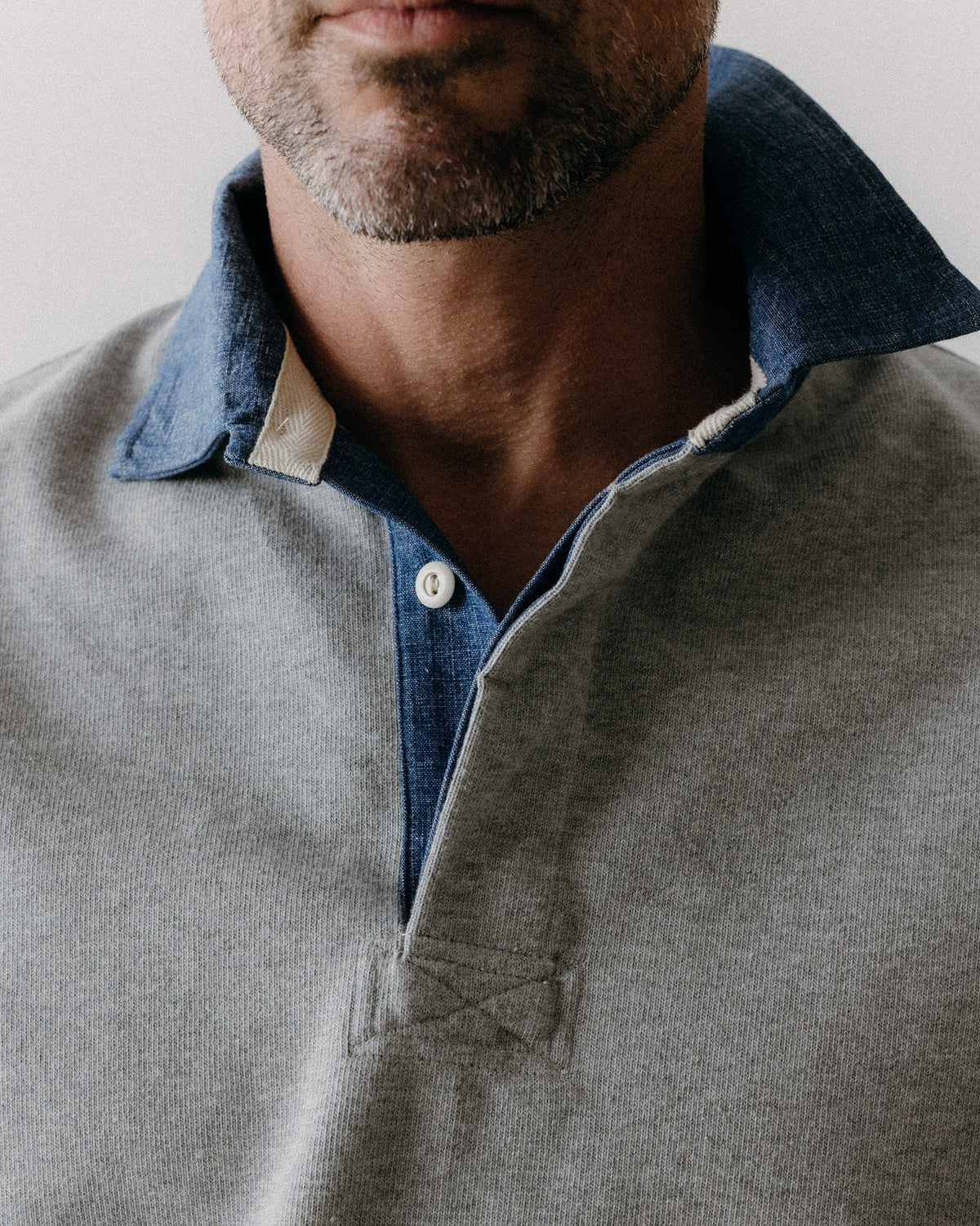 The Rugby Shirt in Heather Grey