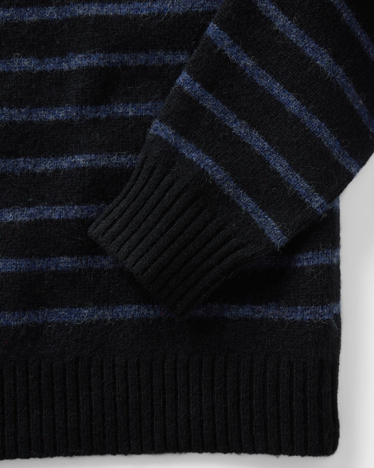 The Eastmoor Sweater in Coal Stripe Wool