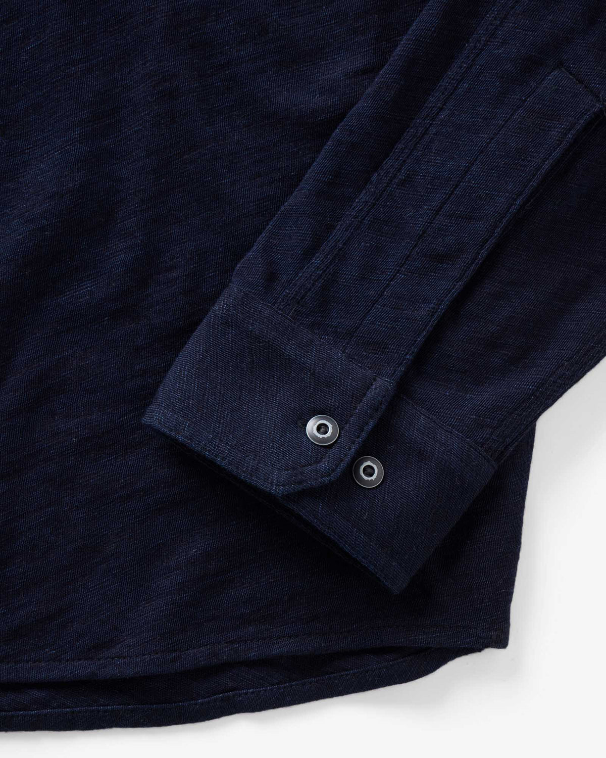 The Tiller Half Zip in Rinsed Indigo Slub