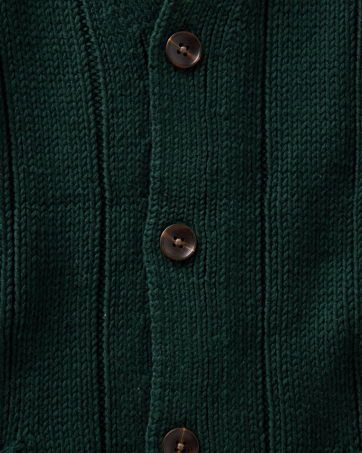 The Trench Cardigan in Dark Forest Rib Linen