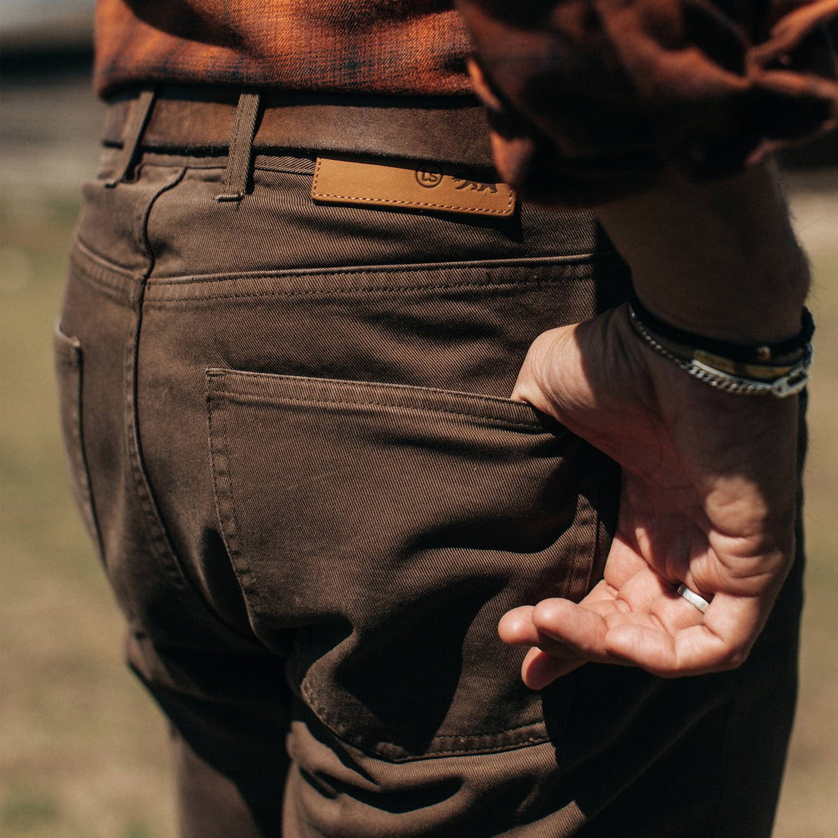 The Democratic All Day Pant in Espresso Selvage