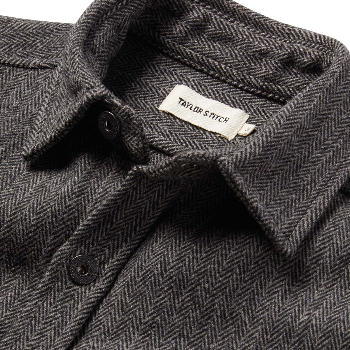 The Explorer Shirt in Coal Herringbone Wool