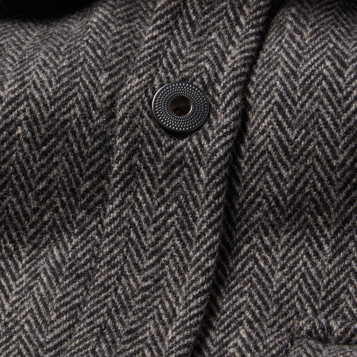 The Explorer Shirt in Coal Herringbone Wool