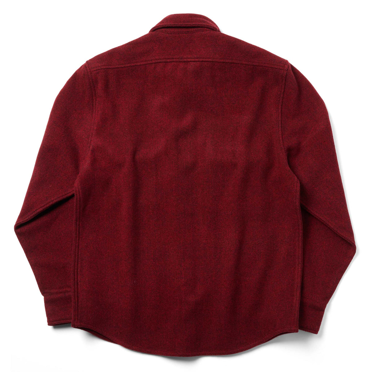 The Explorer Shirt in Burgundy Herringbone Wool