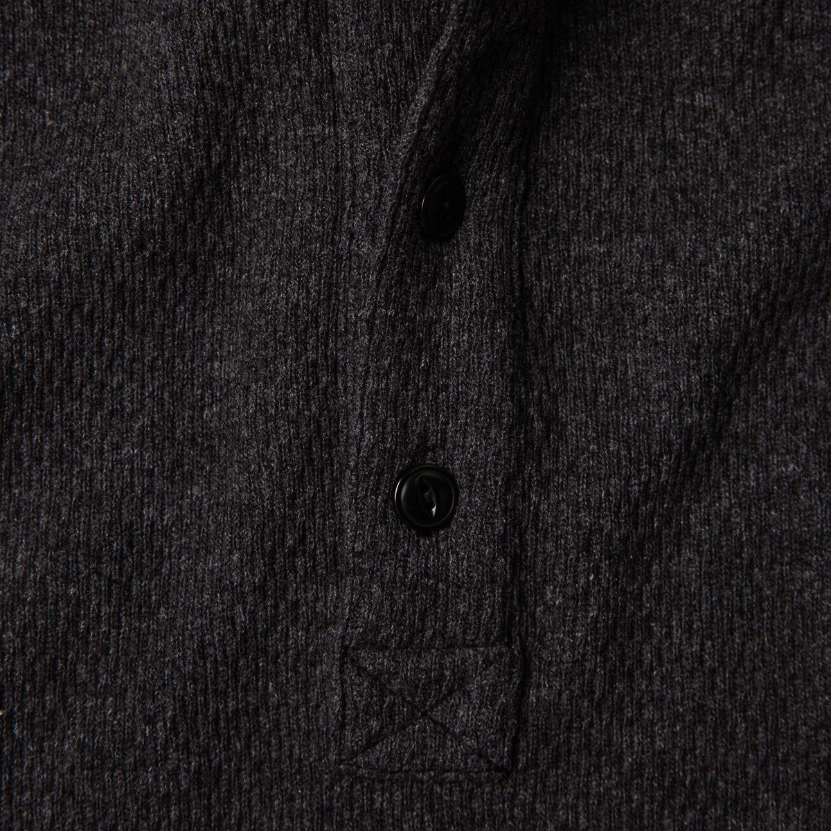 The Heavy Bag Waffle Henley in Coal