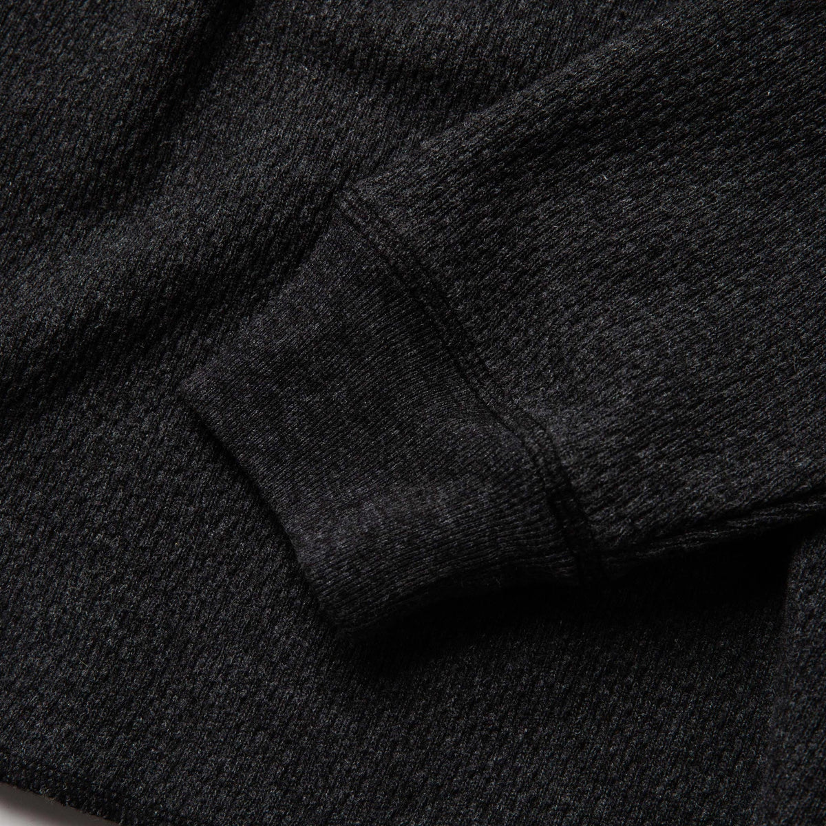The Heavy Bag Waffle Henley in Coal