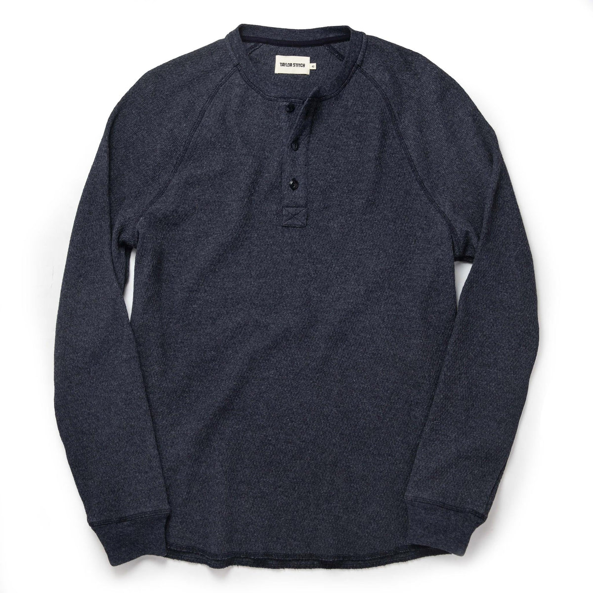 The Heavy Bag Waffle Henley in Navy