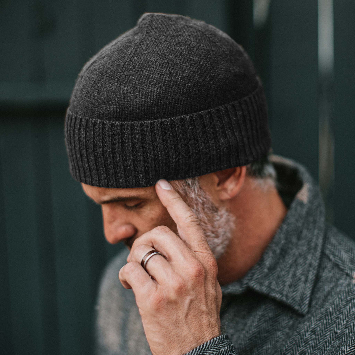 The Lodge Beanie in Heather Charcoal