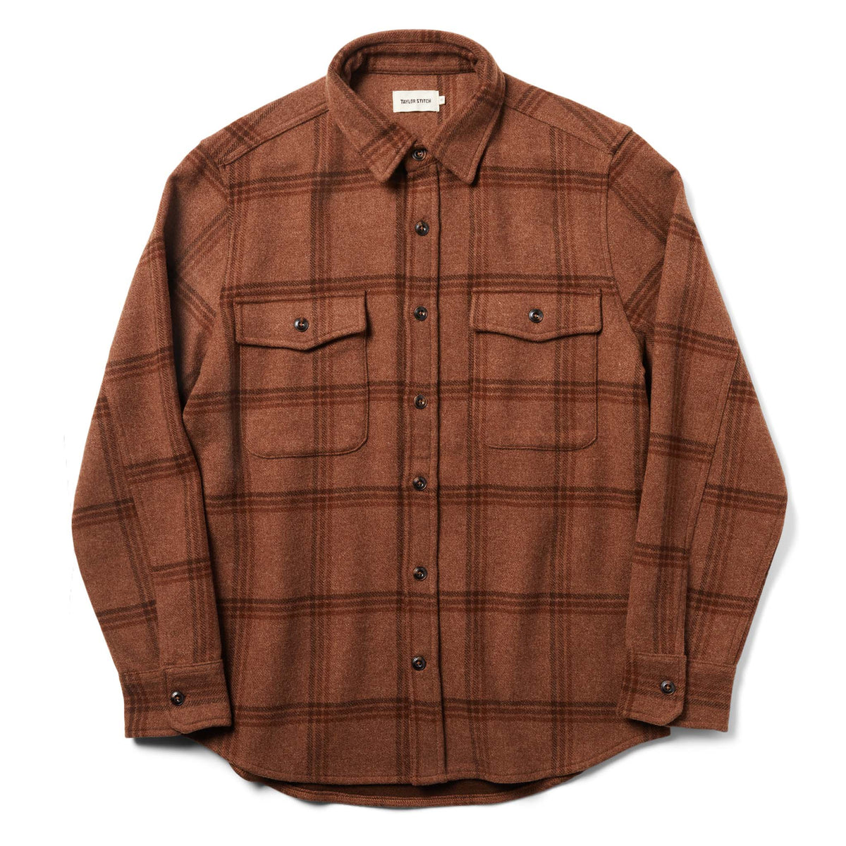 The Maritime Shirt Jacket in Espresso Plaid Wool