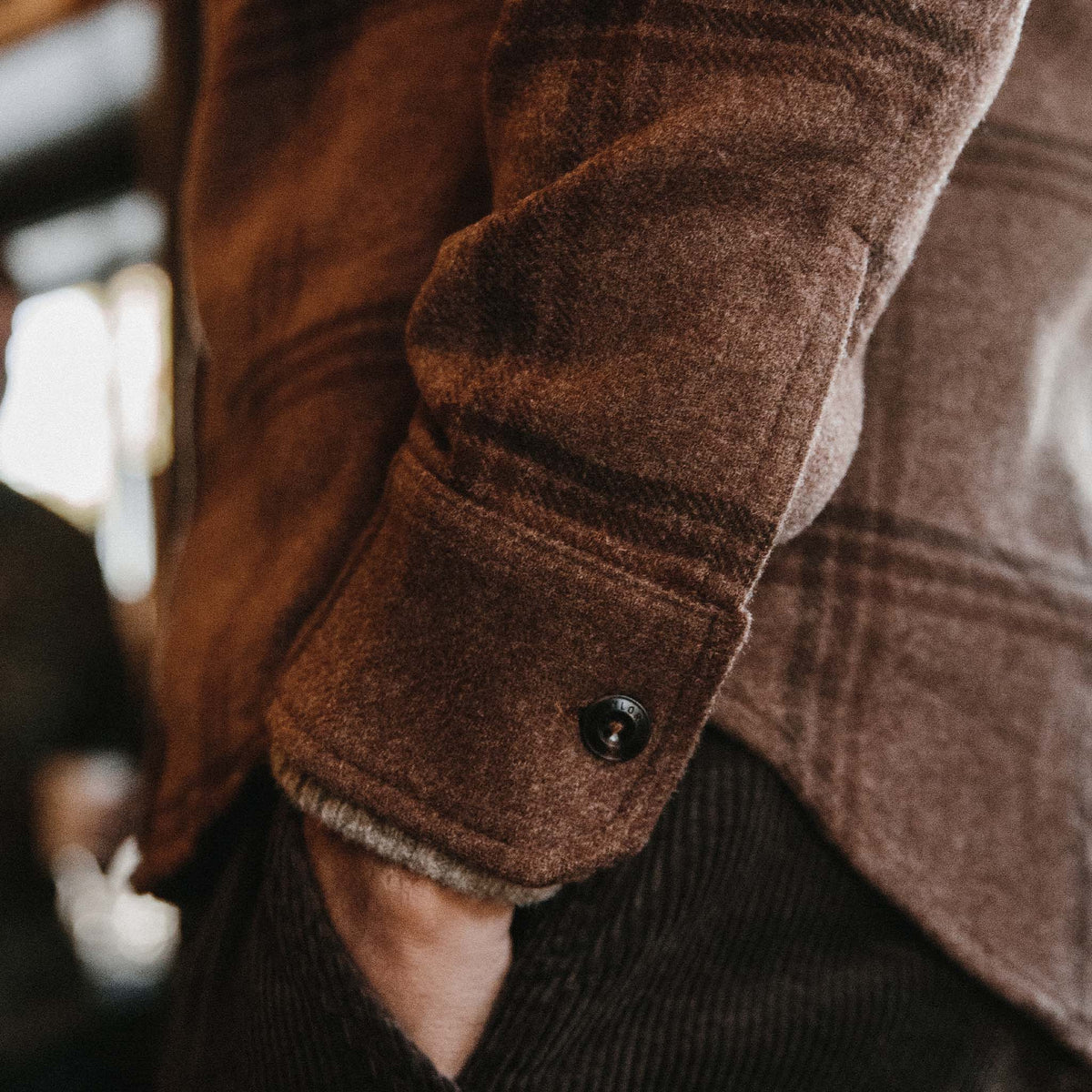 The Maritime Shirt Jacket in Espresso Plaid Wool