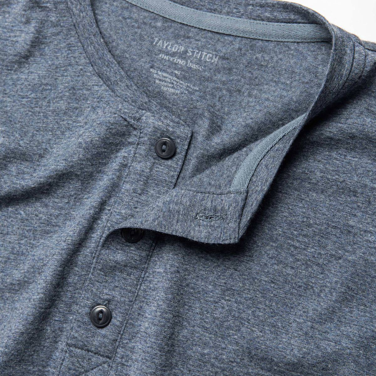 The Merino Henley in Heather Blue