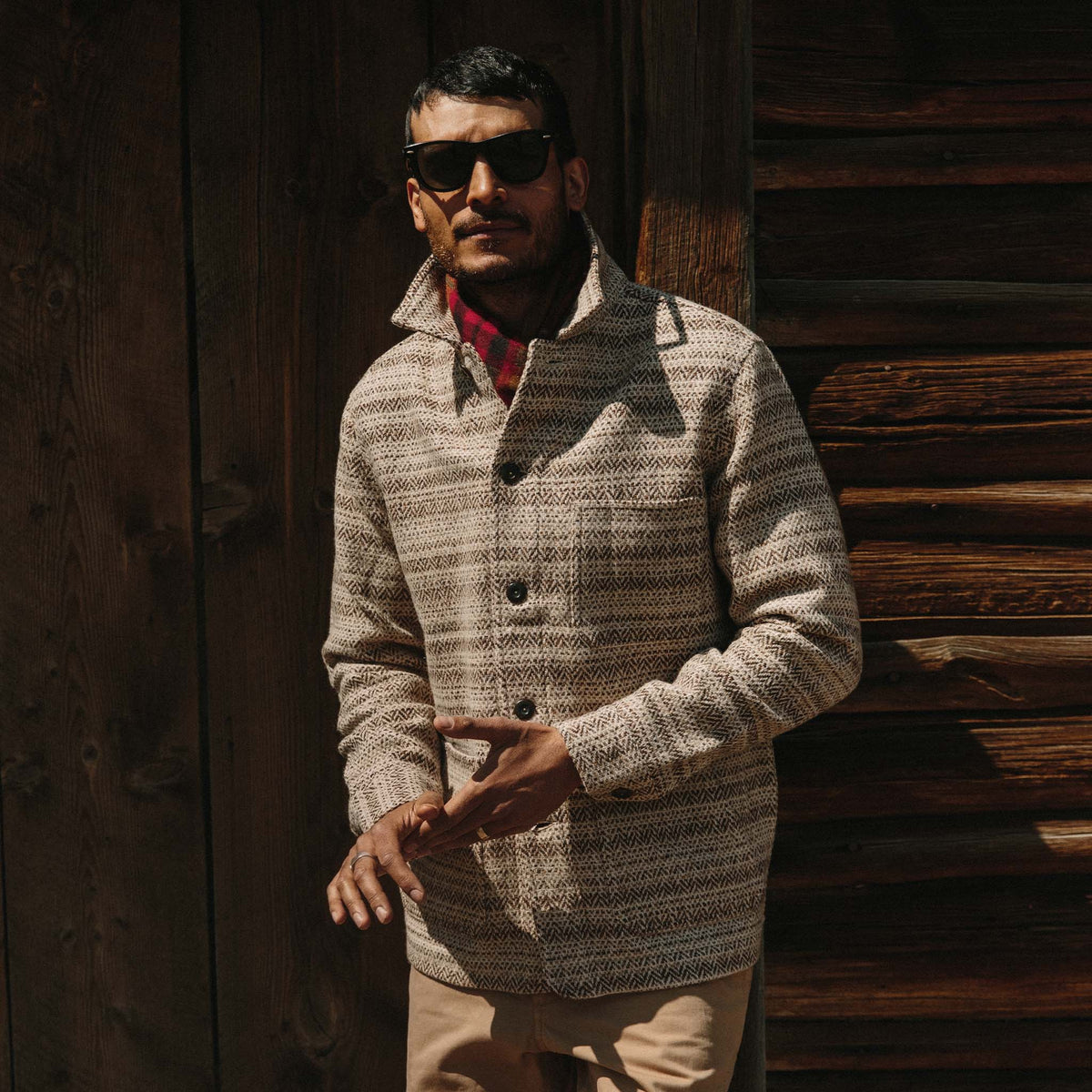 The Ojai Jacket in Espresso Herringbone Wool