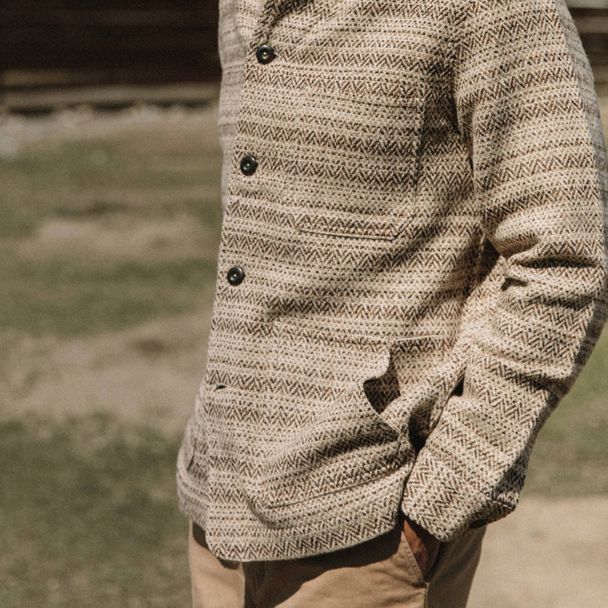 The Ojai Jacket in Espresso Herringbone Wool