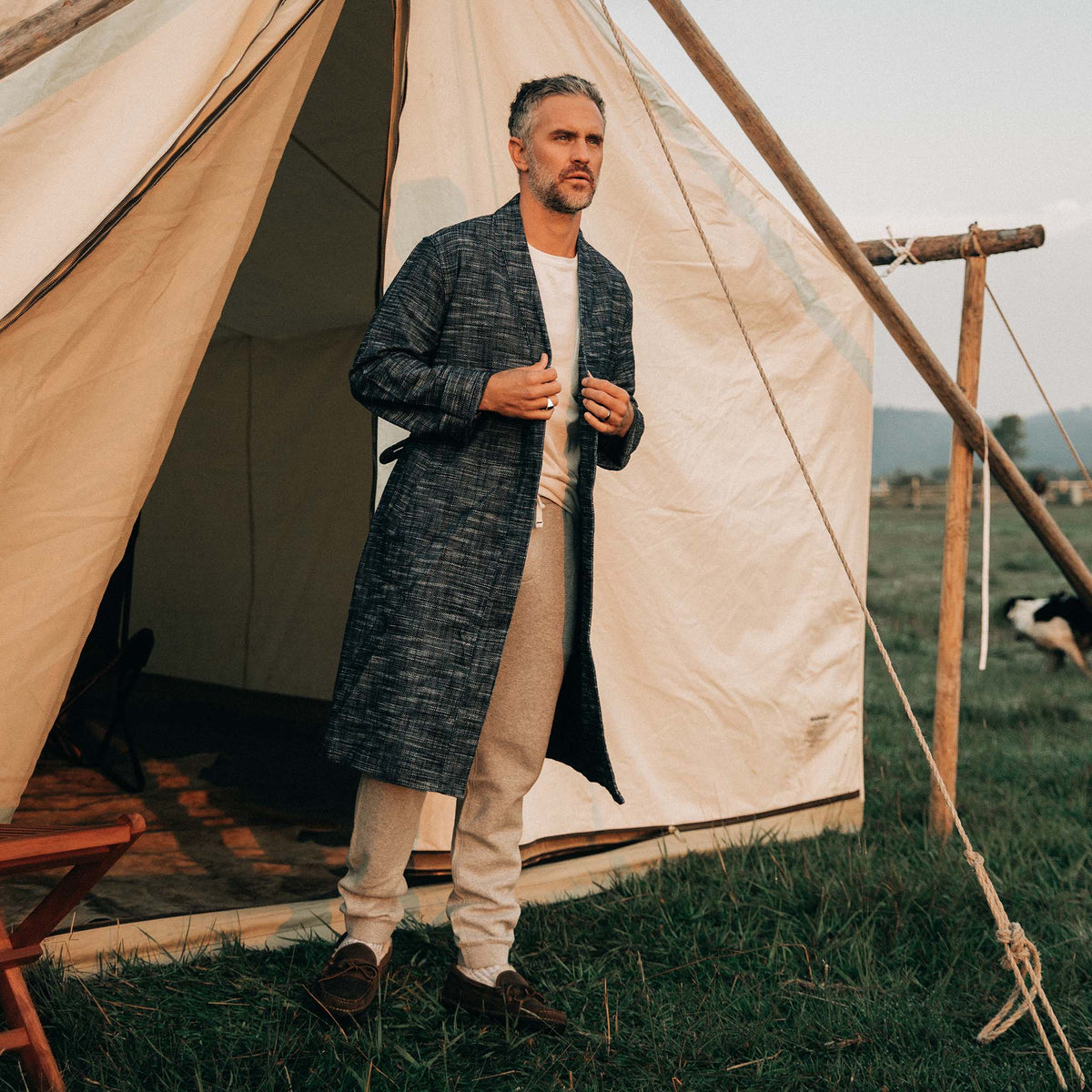 The Robe in Indigo Slub