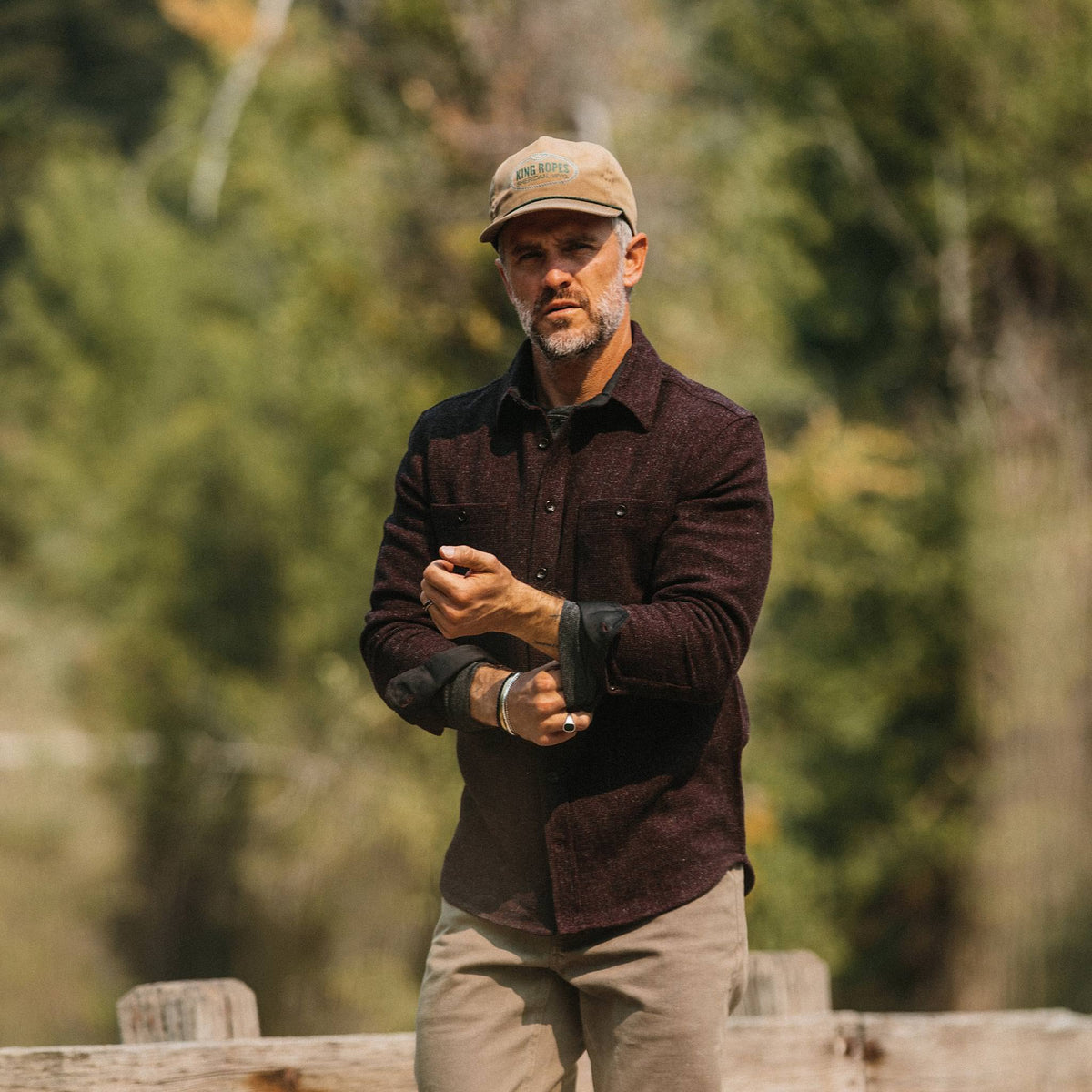 The Service Shirt in Port Melange Wool